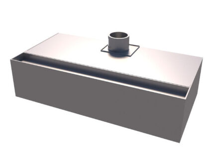 Damphette vegg med viftemotor LxDxH=100x110x55cm