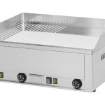 Flatgrill 1/2 rillet+1/2 glatt Høyglanspolert, 2 stekesoner 230V