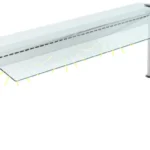 Pusteskjerm med lys. 2/1 GN. Rustfri opplagring med buet frontglass Varenr:100019494