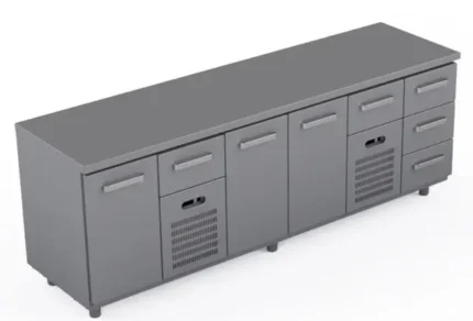 Kjølebenk 240 cm Med 5 x skuffer og 3 x dører Varenr:100021327