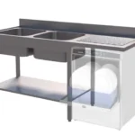 Oppvaskbenk, to kummer venstre BxDxH: 160x70x90cm Varenr:83200946